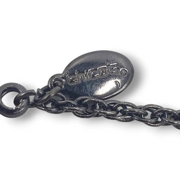 Chico's Long Black Clear Satellite Bead Necklace Long Adjustable Length - Picture 6 of 7